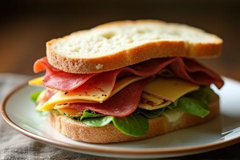 Traditional Tuscan panino served on a plate